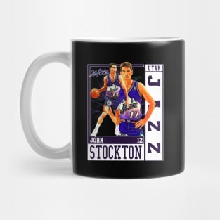 John Stockton Utah Basketball Legend Signature Vintage Retro 80s 90s Bootleg Rap Style Mug